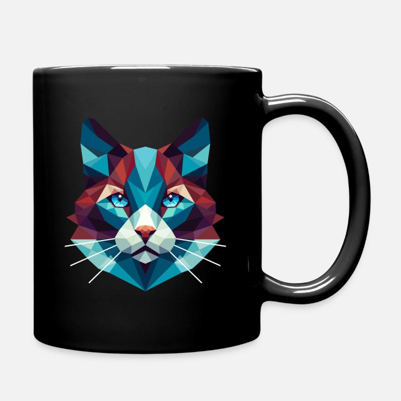 Cat Lowpoly - Mug uni - noir