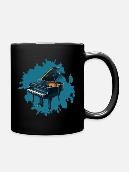 Piano Splash Blau Hintergrund - Tasse einfarbig - Schwarz