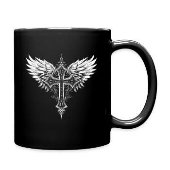 Christian Cross Wings - Full Colour Mug - black - Right