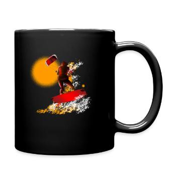 Kite Surfer Color Explosion Print - Full Colour Mug - black - Right