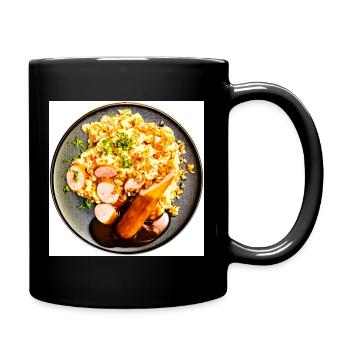 Dish with sausage and mashed potatoes - Full Colour Mug - black - Right