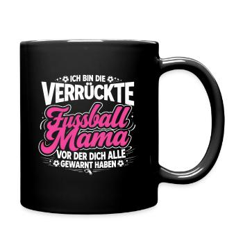 Crazy Soccer Mom Funny Soccer Saying - Full Colour Mug - black - Right
