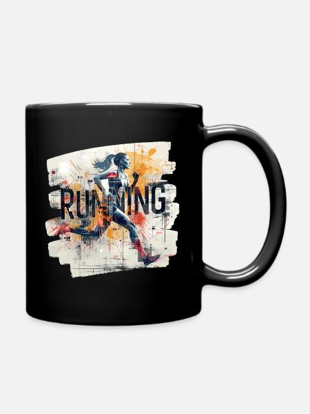 🏃♀️ Running – Energie in Bewegung - Tasse einfarbig - Schwarz