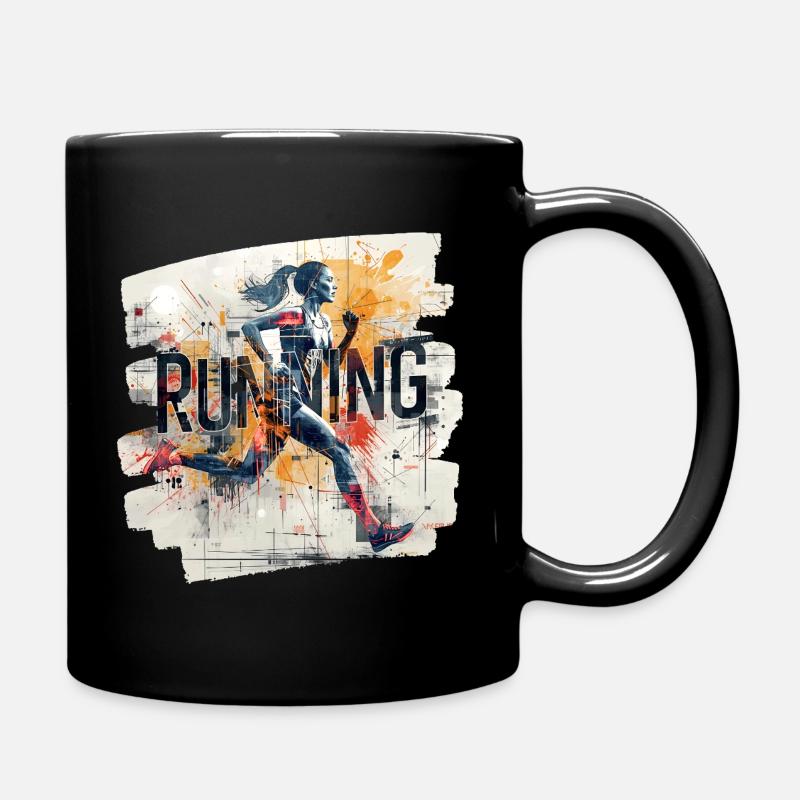 🏃‍♀️ Running – Energie in Bewegung - Tasse einfarbig - Schwarz