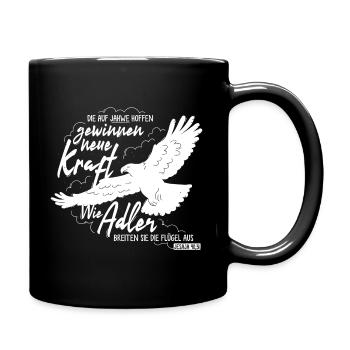 Isaiah 40:31 - Like Eagle Lettering - Full Colour Mug - black - Right