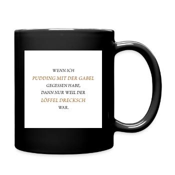 Pudding with a fork - Full Colour Mug - black - Right