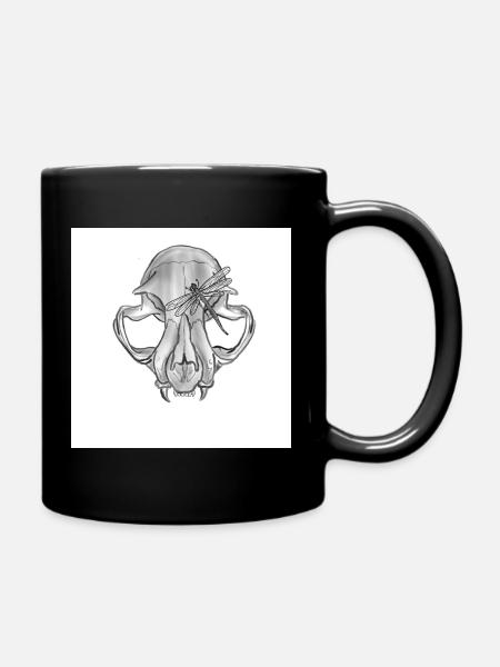 Crâne Libellule Monochrome - Mug uni - noir