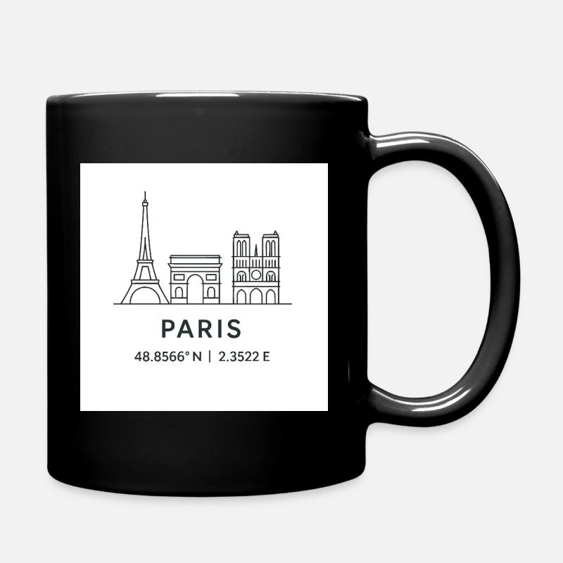 Paris Linienkunst Silhouette Wahrzeichen - Tasse einfarbig - Schwarz
