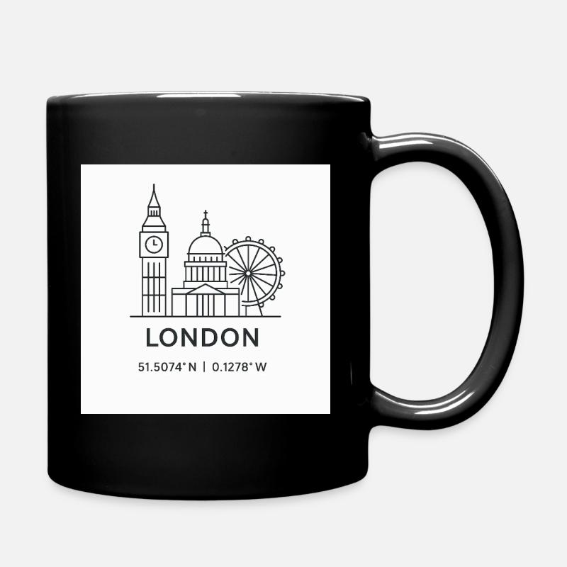 London Linienkunst Silhouette Wahrzeichen - Tasse einfarbig - Schwarz