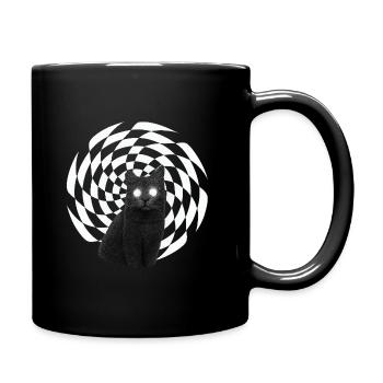 Spiral Cat - Tasse einfarbig - Schwarz - Rechts