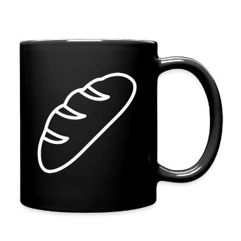 Brot Skizze – minimalistisches Backmotiv Design - Tasse einfarbig - Schwarz - Rechts