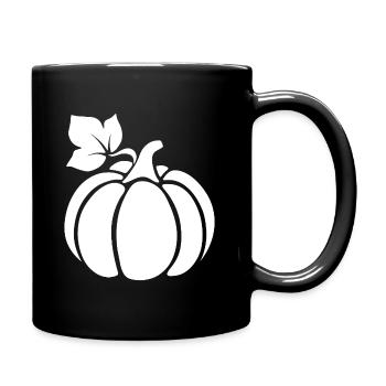 Kürbis Motiv – herbstlich, dekorativ und stilvoll - Tasse einfarbig - Schwarz - Rechts