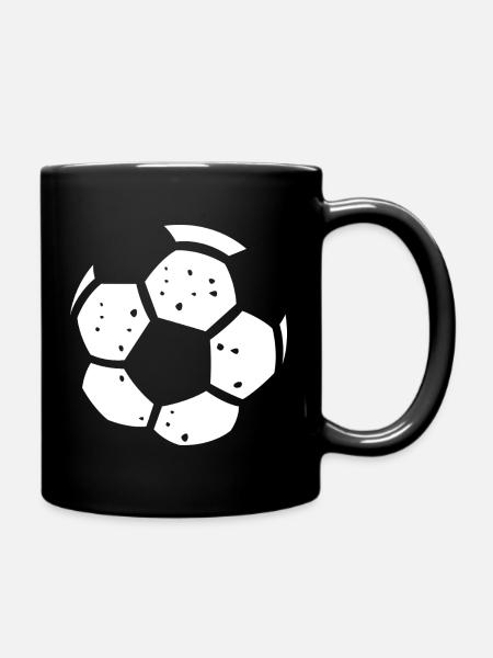 Classic Football Black and White Graphic - Full Colour Mug - black