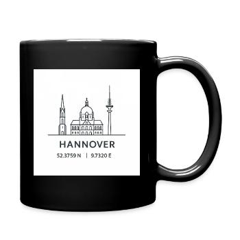 Silhouette d’art au trait de Hanovre Monument - Mug uni - noir - Droite