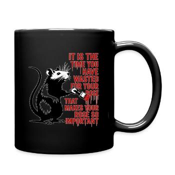Rat avec pinceau - Le temps forme la signification - Mug uni - noir - Droite