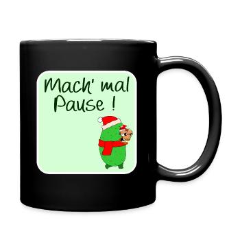 WEIHNACHTSPAUSE GEWÜRZGURKE WEIHNACHTSMANN - Tasse einfarbig - Schwarz - Rechts