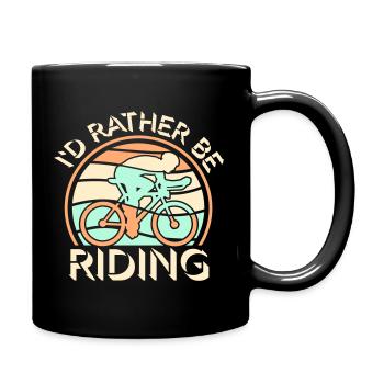 Cycliste vintage Je préfère rouler Logo rétro - Mug uni - noir - Droite