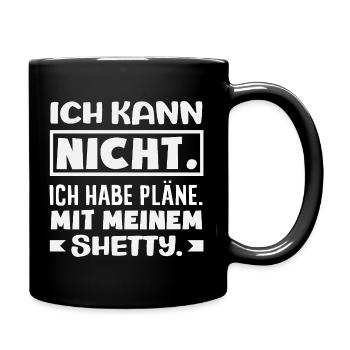 Shetty Pferde Pferdemädchen Reiten Ponyfans Reiter - Tasse einfarbig - Schwarz - Rechts
