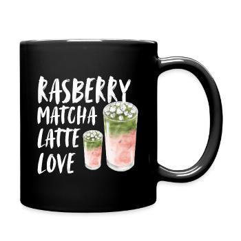Rasberry Matcha Latte Love Spruch Coffee Caffee - Tasse einfarbig - Schwarz - Rechts