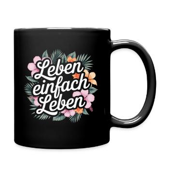 Living simply - positive sayings - Full Colour Mug - black - Right