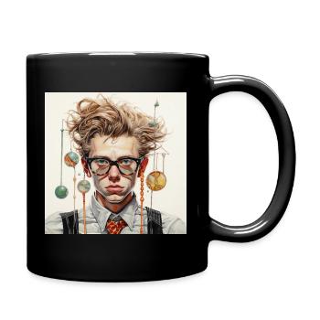 Portrait cinétique avec des sphères suspendues cheveux emmêlés - Mug uni - noir - Droite