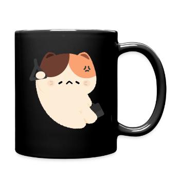 Müde Katzen pendeln - Tasse einfarbig - Schwarz - Rechts