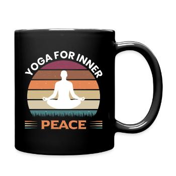 Yoga for inner peace men - Tasse einfarbig - Schwarz - Rechts