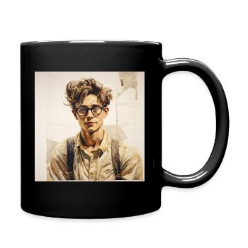 Portrait d’apprenant occasionnel avec des lunettes - Mug uni - noir - Droite