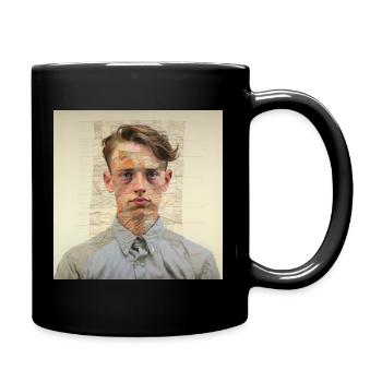 Patchwork-Portraet Collage - Tasse einfarbig - Schwarz - Rechts