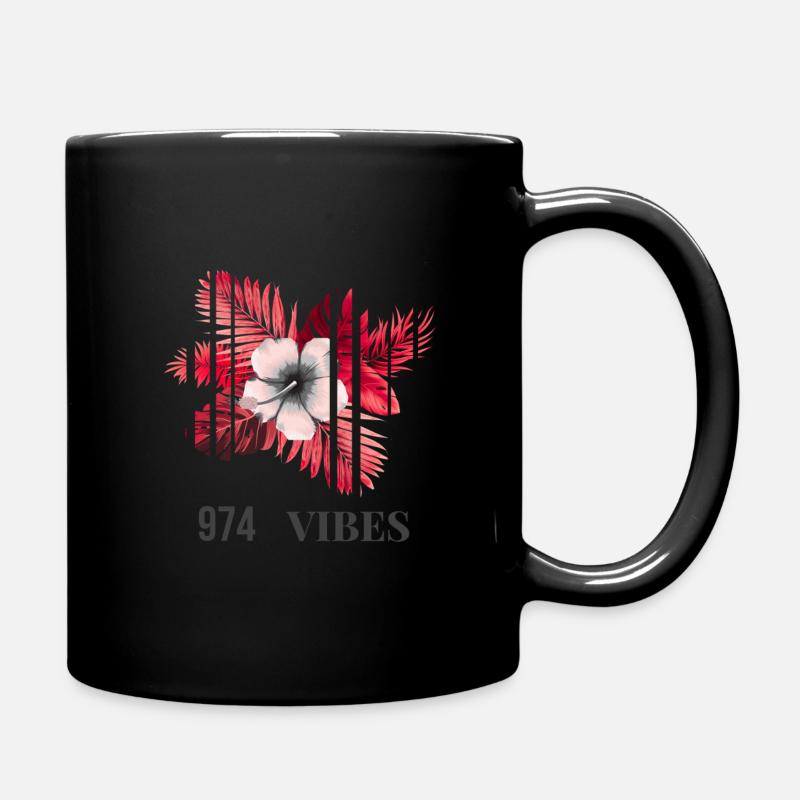 Vibes 974 Hibiscus Tropical - Mug uni - noir