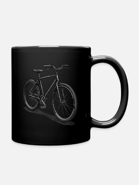 Retro Bicycle Silhouette - Full Colour Mug - black