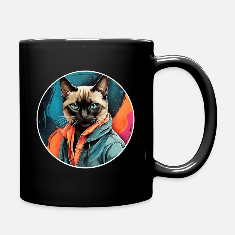 Siamkatze - Tasse einfarbig - Schwarz