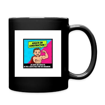 Bauhumor für Erwachsene - Tasse einfarbig - Schwarz - Rechts