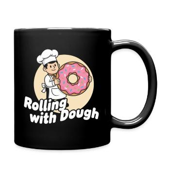 Dessin animé Donut Baker - Mug uni - noir - Droite