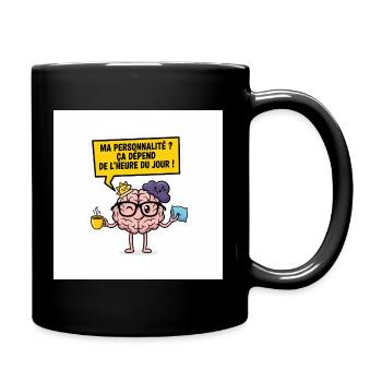 Persönlichkeit je nach Tageszeit - Tasse einfarbig - Schwarz - Rechts