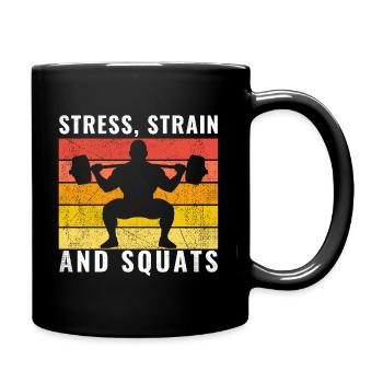 Stress Strain et squats, T-shirt de gymnastique drôle d’ingénieur - Mug uni - noir - Droite