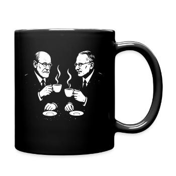 Sigmund Freud et Carl Jung buvant du café - Mug uni - noir - Droite