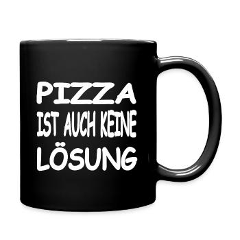 Pizza - Tasse einfarbig - Schwarz - Rechts