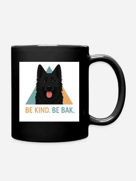 Be Kind Be Bak Dog Design - Full Colour Mug - black