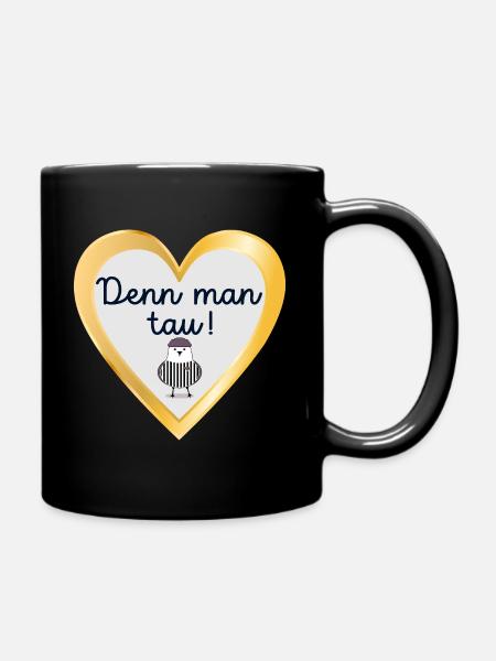 Plattdeutsch Sprüche Möwe Starten - Tasse einfarbig - Schwarz