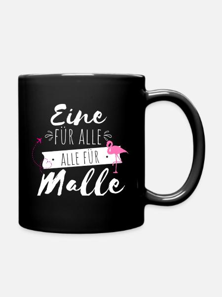 One For All Flamingo Print - Full Colour Mug - black
