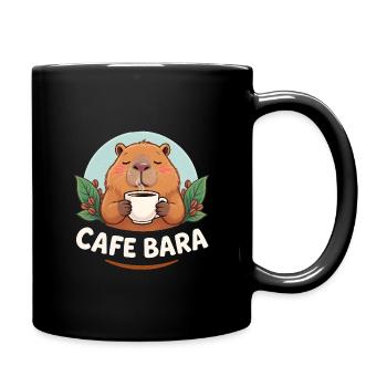 Café Bara - Lustiges Capybara T-Shirt - Tasse einfarbig - Schwarz - Rechts
