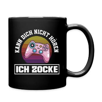 Je ne t’entends pas, je joue des manettes - Mug uni - noir - Droite