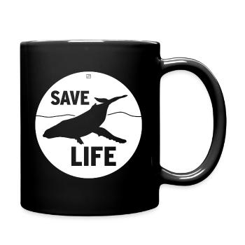 SAVE LIFE - Tasse einfarbig - Schwarz - Rechts