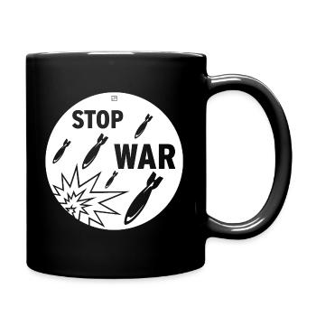 STOP WAR - Tasse einfarbig - Schwarz - Rechts