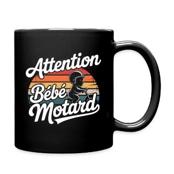 Attention Baby Biker - Full Colour Mug - black - Right