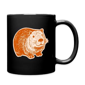 Capybara - Niedliche Wasserschweine - Tasse einfarbig - Schwarz - Rechts