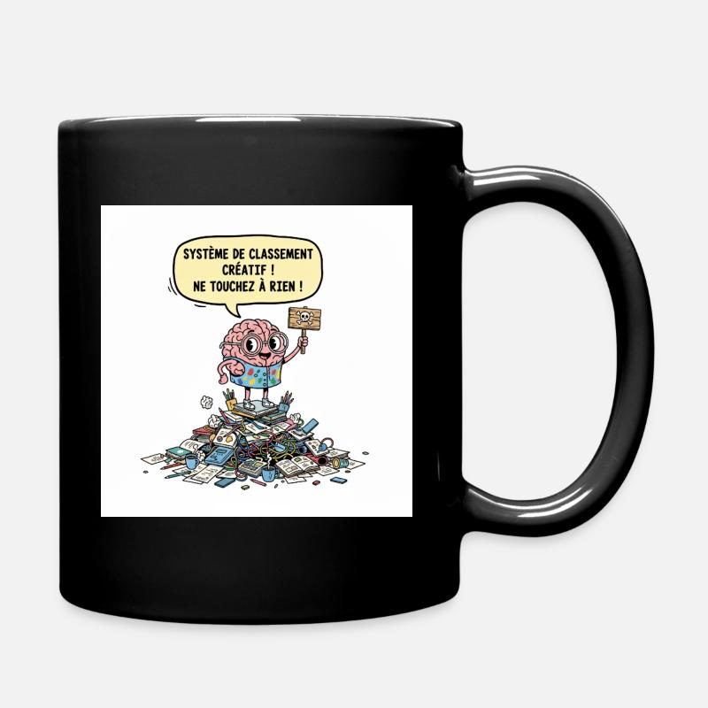Cerveau en Chaos Créatif - Mug uni - noir