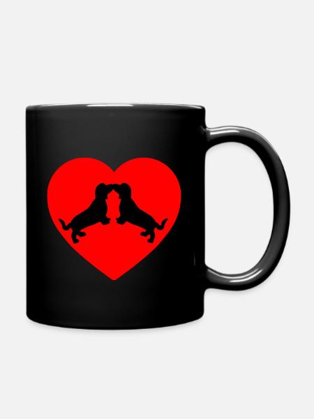 Dackel - Tasse einfarbig - Schwarz
