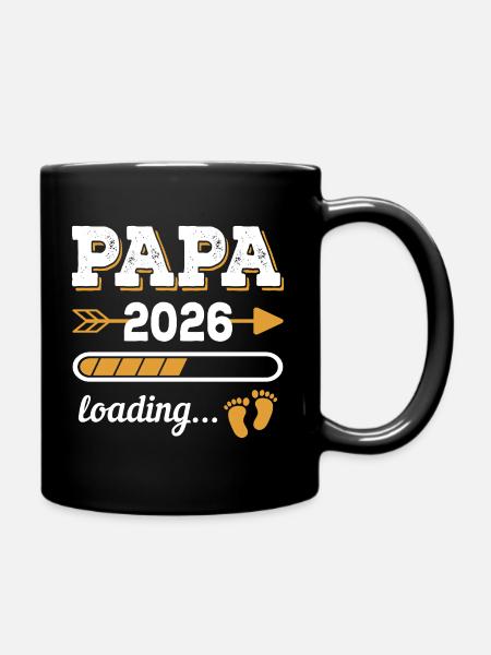 Papa 2026 Loading Zukünftiger Vater Geschenk - Tasse einfarbig - Schwarz